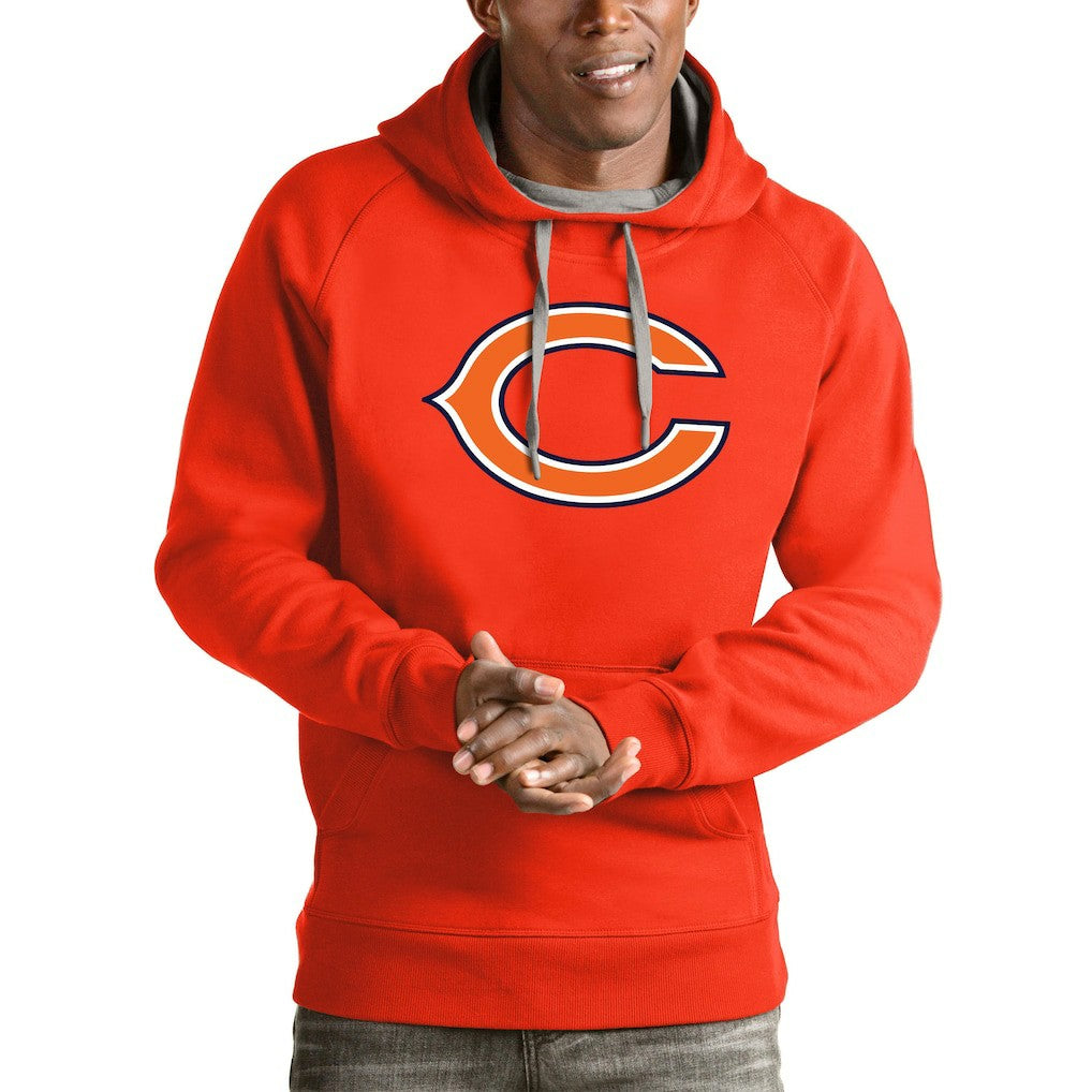 Chicago Bears Antigua Logo Victory Pullover Hoodie - Orange online
