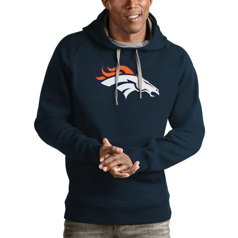 Denver Broncos Antigua Victory Pullover Hoodie - Navy discount