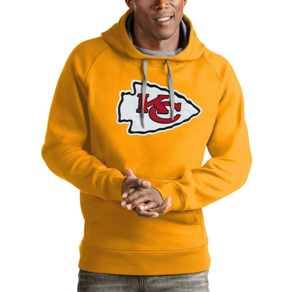 Kansas City Chiefs Antigua Victory Pullover Hoodie - Gold sale