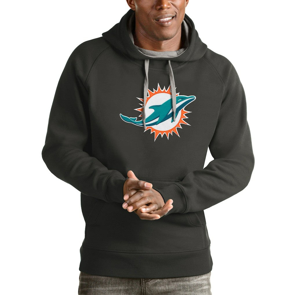 Miami Dolphins Antigua Victory Pullover Hoodie - Charcoal online