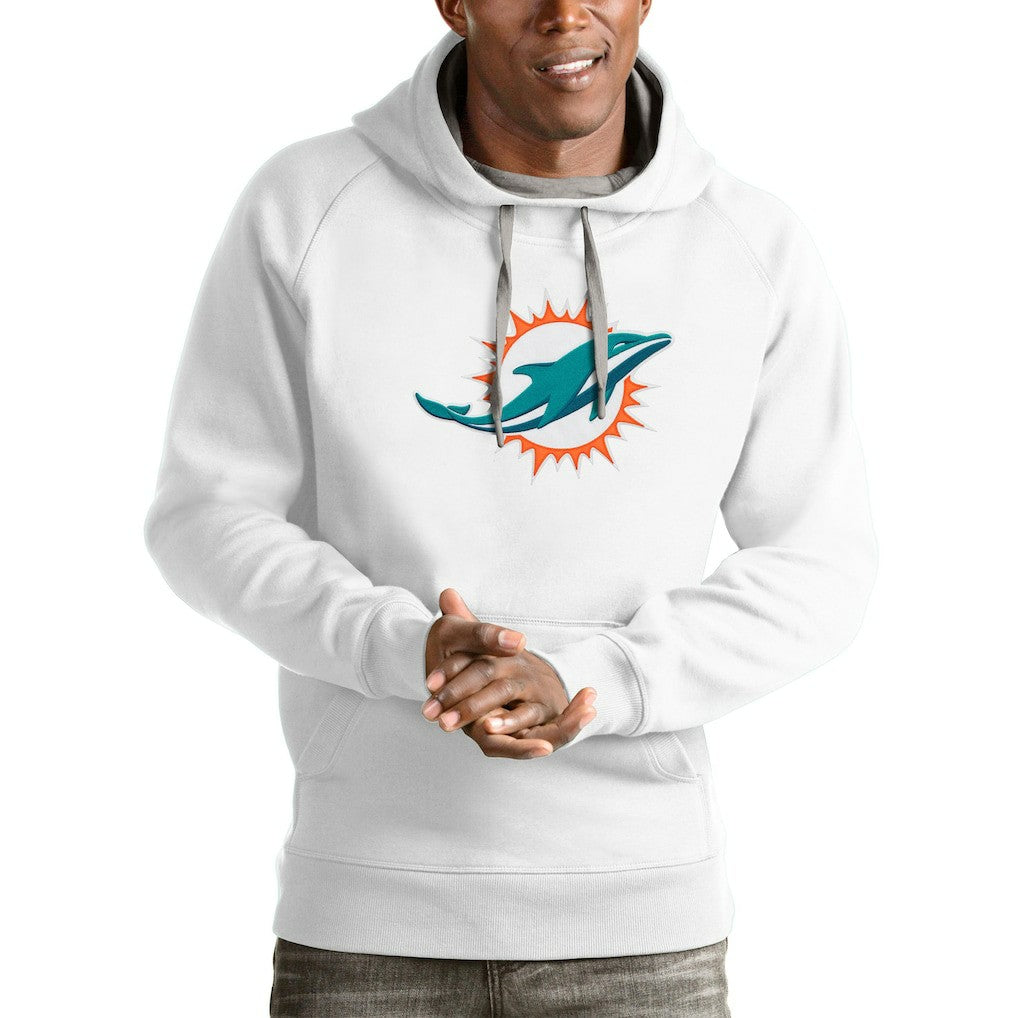 Miami Dolphins Antigua Victory Pullover Hoodie - White cheap