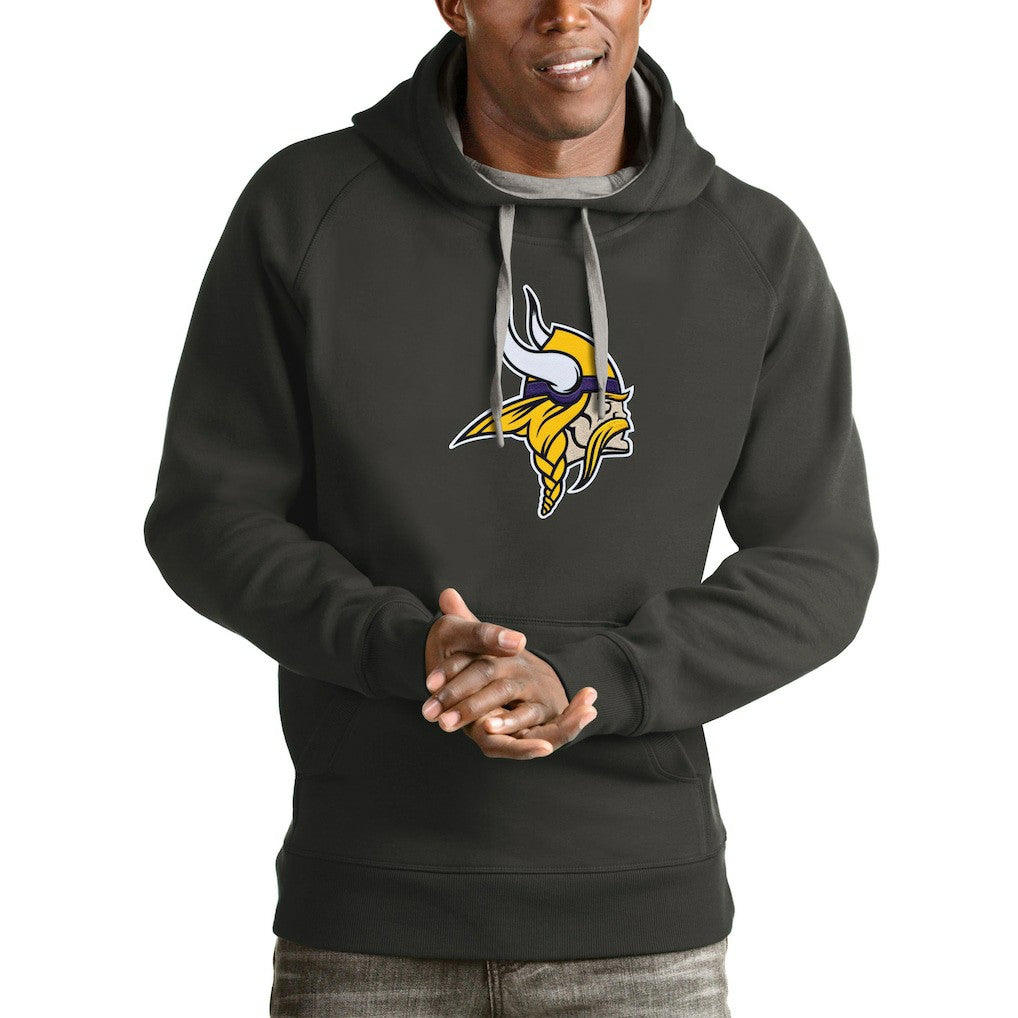 Minnesota Vikings Antigua Victory Pullover Hoodie - Charcoal for sale