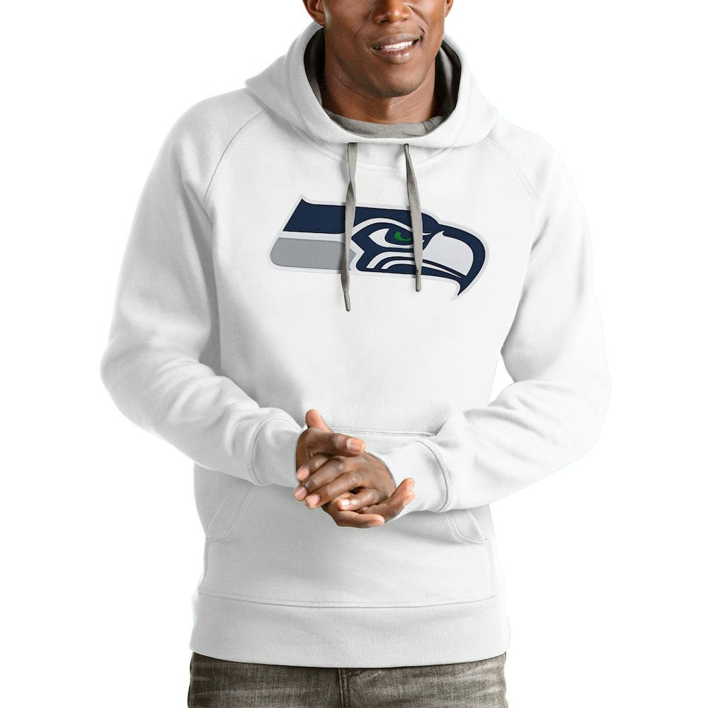 Seattle Seahawks Antigua Victory Pullover Hoodie - White on sale