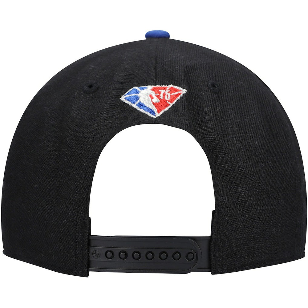 Philadelphia 76ers '47 75th Anniversary Carat Captain Snapback Hat - Black/Royal sale