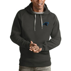 Carolina Panthers Antigua Logo Victory Pullover Hoodie - Charcoal cheap