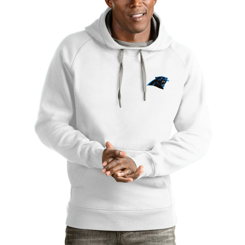 Carolina Panthers Antigua Logo Victory Pullover Hoodie - White discount