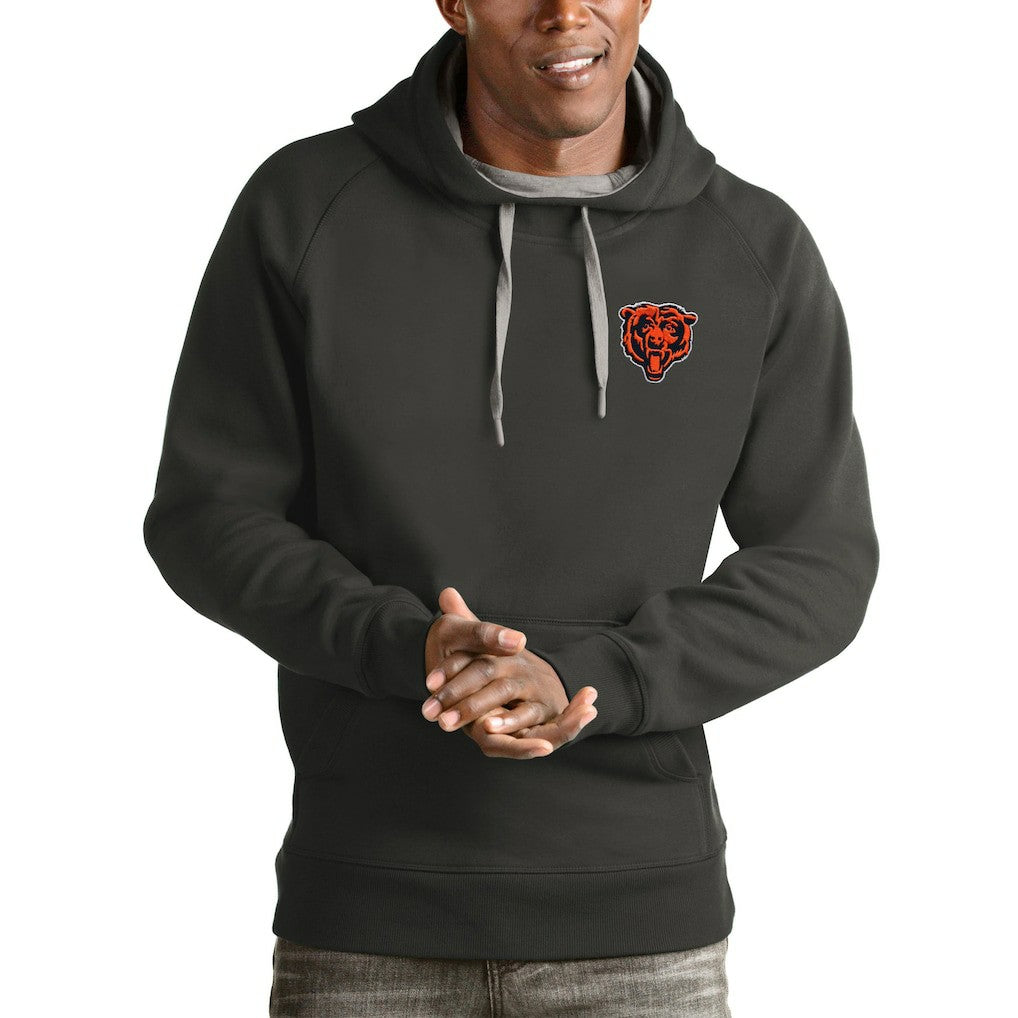 Chicago Bears Antigua Logo Victory Pullover Hoodie - Charcoal on sale