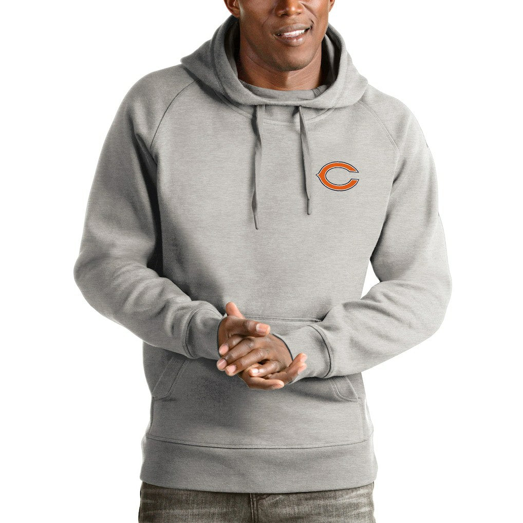 Chicago Bears Antigua Logo Victory Pullover Hoodie - Heathered Gray on sale