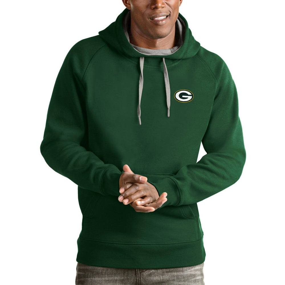 Green Bay Packers Antigua Logo Victory Pullover Hoodie - Green for sale