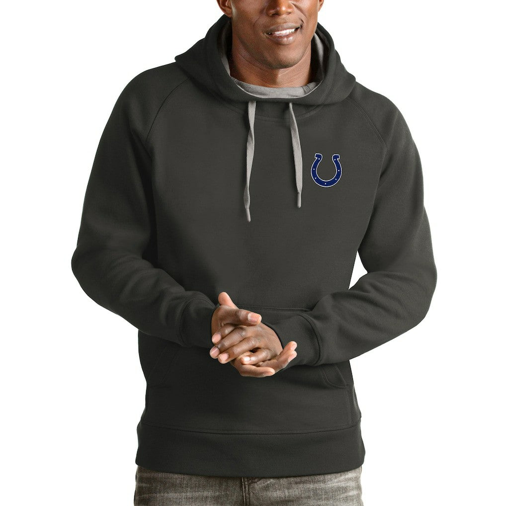 Indianapolis Colts Antigua Logo Victory Pullover Hoodie - Charcoal on sale