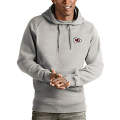 Kansas City Chiefs Antigua Logo Victory Pullover Hoodie - Heathered Gray sale