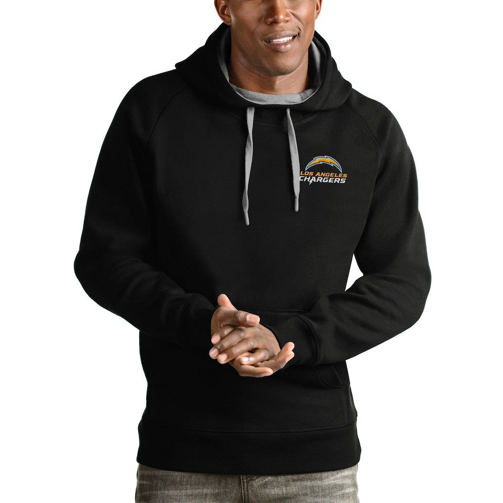 Los Angeles Chargers Antigua Logo Victory Pullover Hoodie - Black for sale