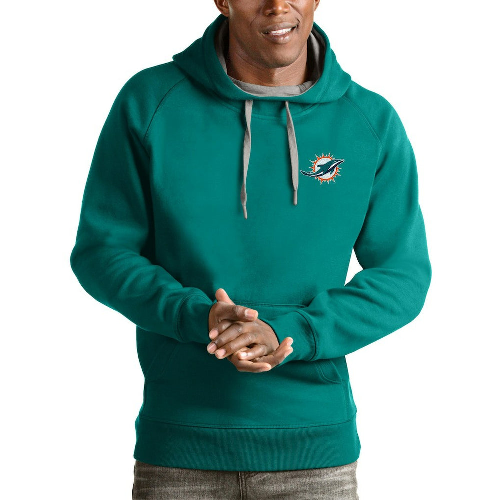 Miami Dolphins Antigua Logo Victory Pullover Hoodie - Aqua sale