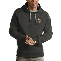 Minnesota Vikings Antigua Logo Victory Pullover Hoodie - Charcoal for sale