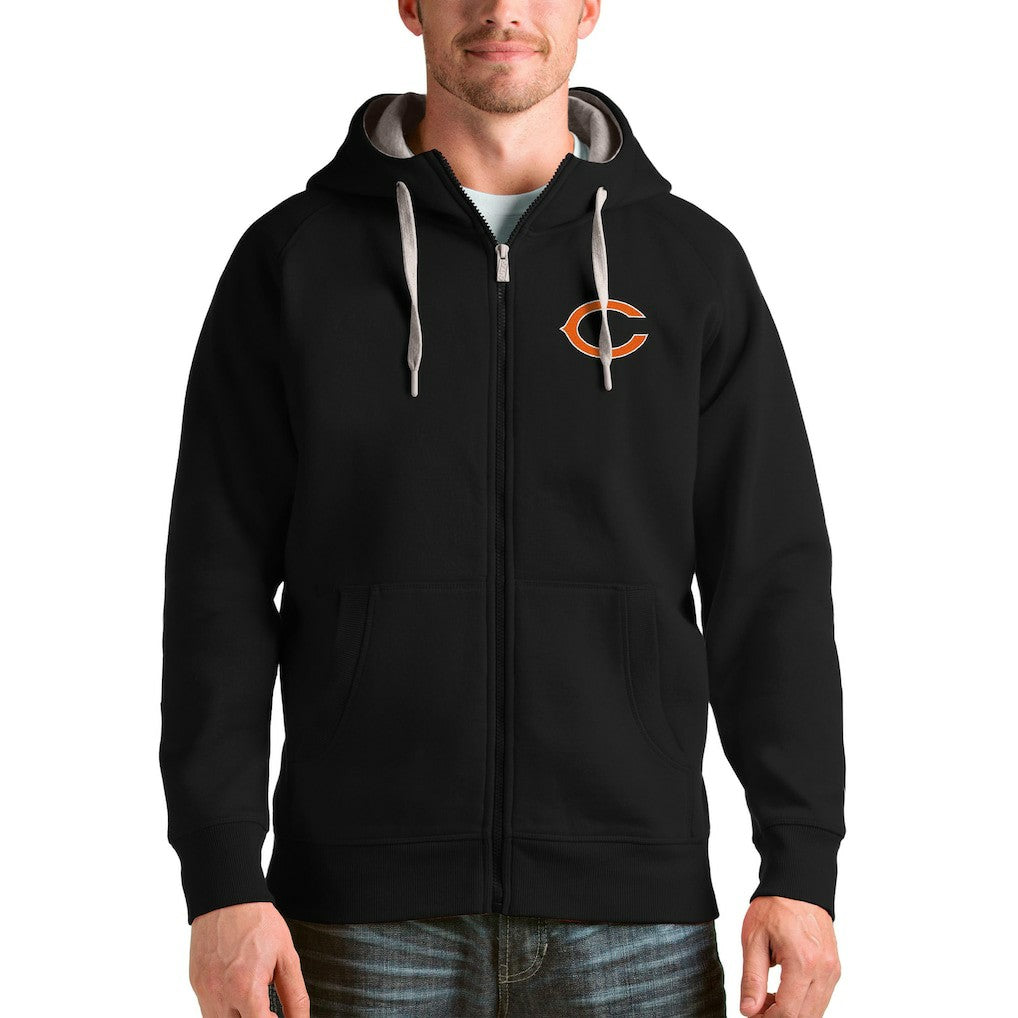 Chicago Bears Antigua Victory Full-Zip Hoodie - Black on sale