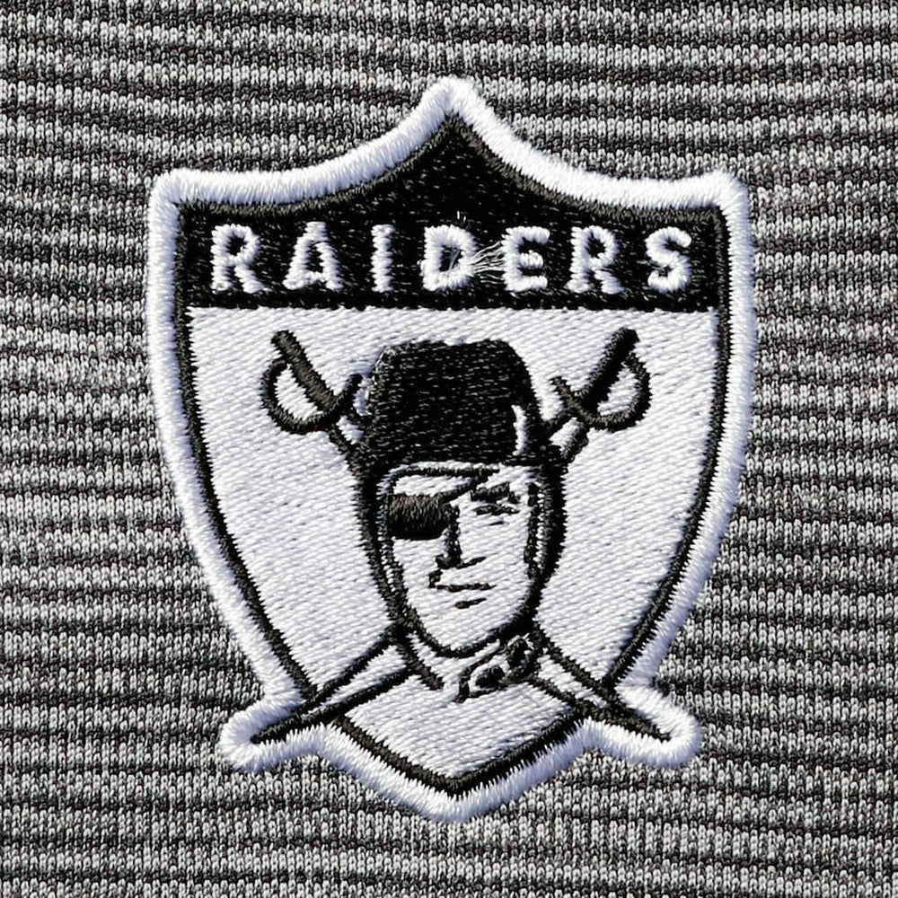 Las Vegas Raiders Antigua Throwback Cycle Quarter-Zip Jacket - Black/Heathered Gray on sale