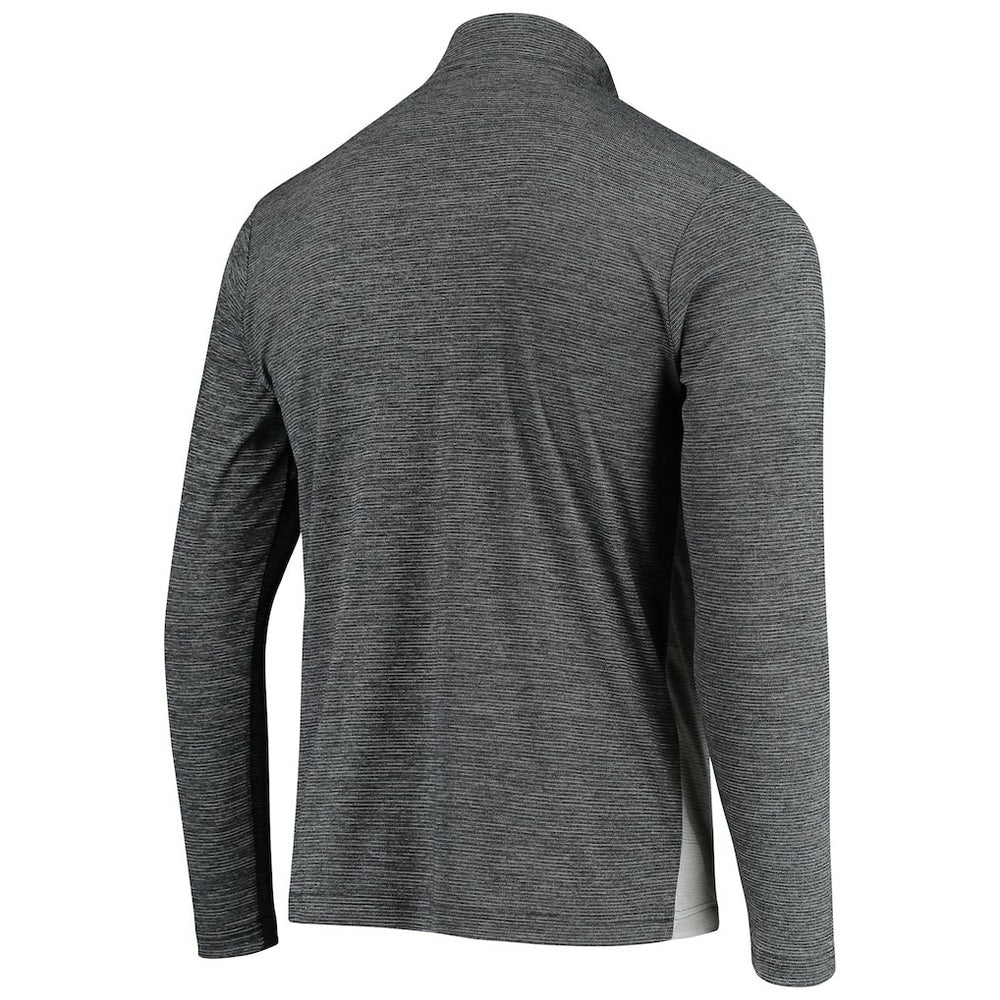 Las Vegas Raiders Antigua Throwback Cycle Quarter-Zip Jacket - Black/Heathered Gray on sale