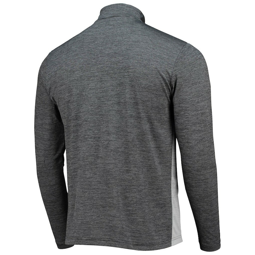 New Orleans Saints Antigua Throwback Cycle Quarter-Zip Jacket - Black/Heathered Gray online