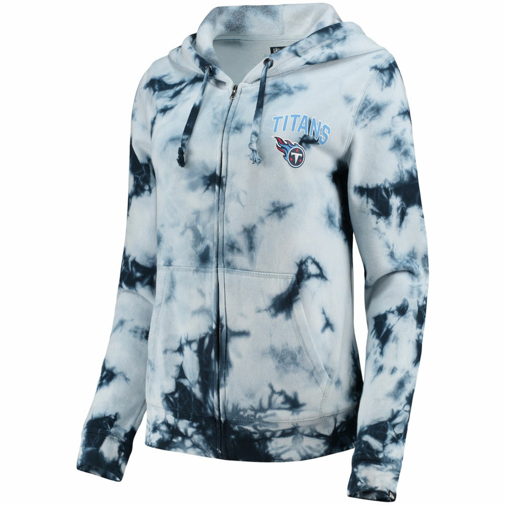 Tennessee Titans New Era Women's Tie-Dye Fleece Full-Zip Hoodie - Navy on sale