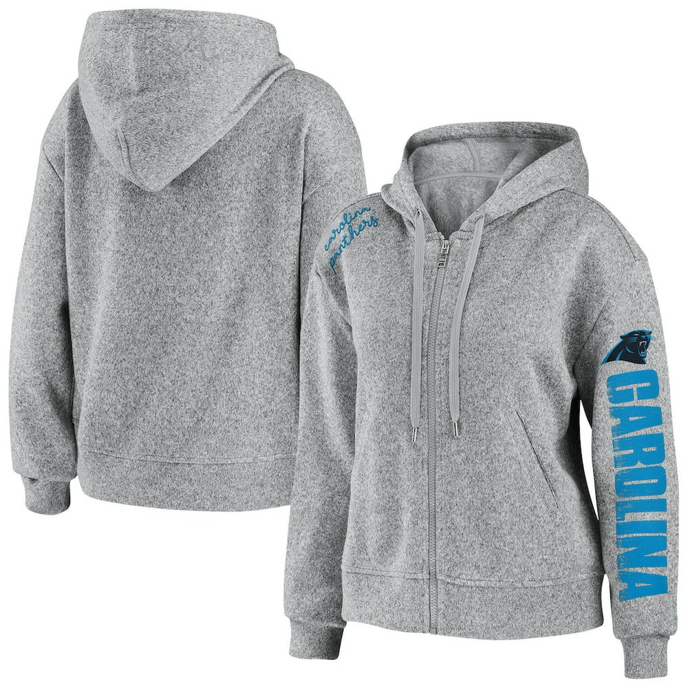 Carolina Panthers WEAR by Erin Andrews Women's Full-Zip Hoodie - Heathered Gray online