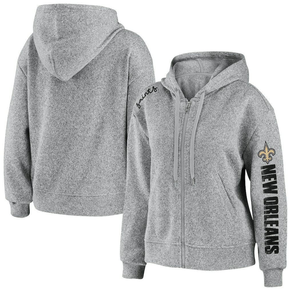 New Orleans Saints WEAR by Erin Andrews Women's Full-Zip Hoodie - Heathered Gray online