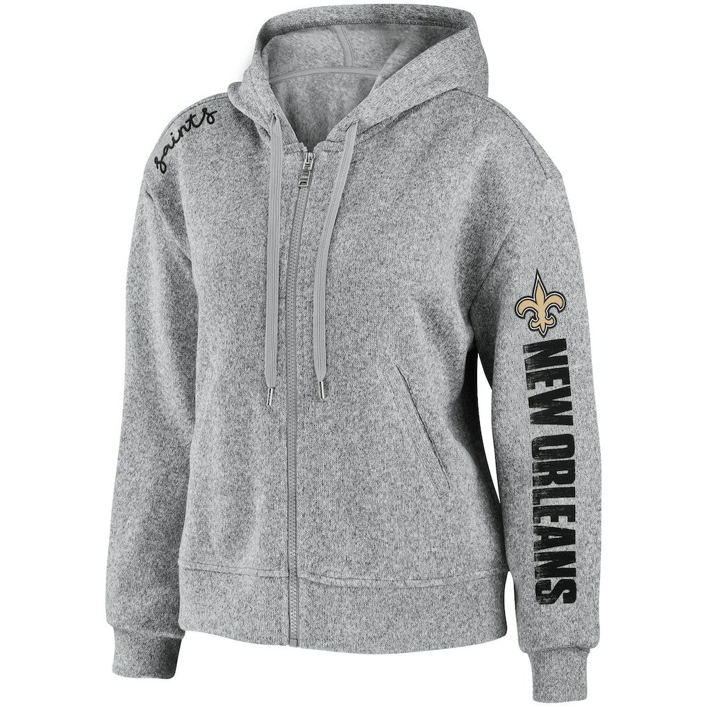 New Orleans Saints WEAR by Erin Andrews Women's Full-Zip Hoodie - Heathered Gray online