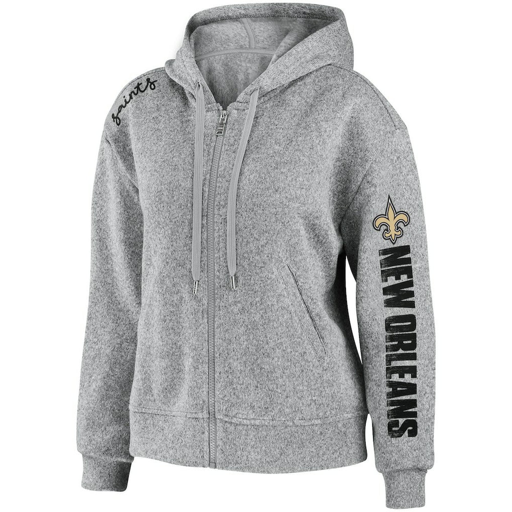 New Orleans Saints WEAR by Erin Andrews Women's Full-Zip Hoodie - Heathered Gray online