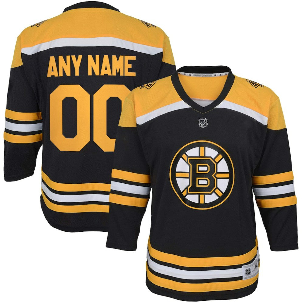 Boston Bruins Youth Home Replica Custom Jersey - Black Jerseys