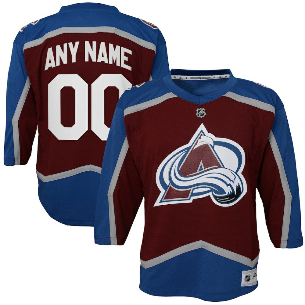 Colorado Avalanche Youth Home Custom Replica Jersey - Burgundy Jerseys