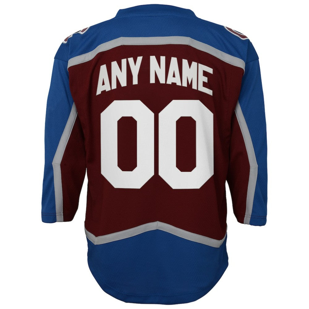 Colorado Avalanche Youth Home Custom Replica Jersey - Burgundy Jerseys