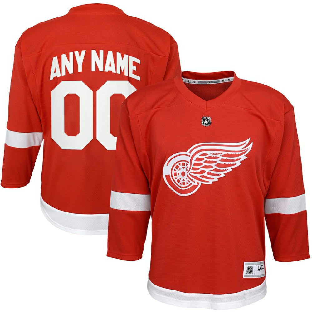 Detroit Red Wings Youth Home Replica Custom Jersey - Red Jerseys