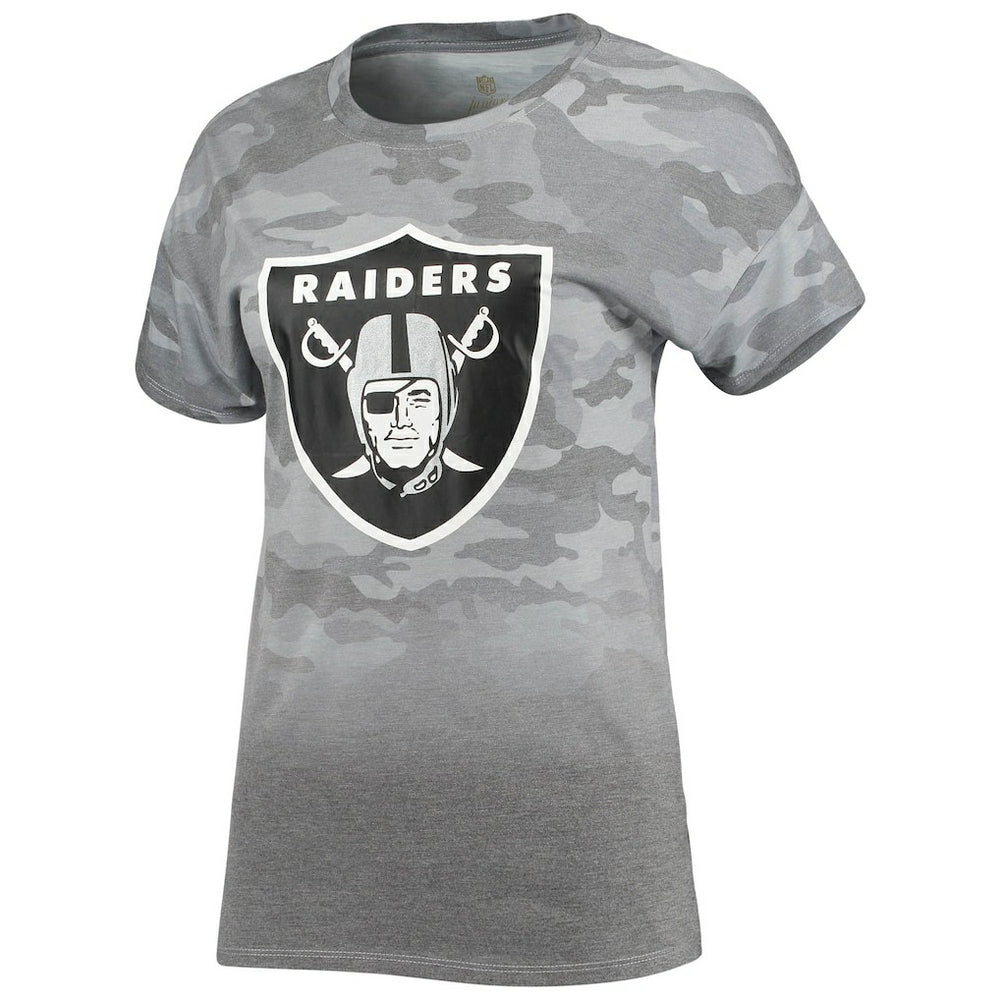 Las Vegas Raiders Juniors Beth Camo Dip-Dye T-Shirt - Gray/Black for sale
