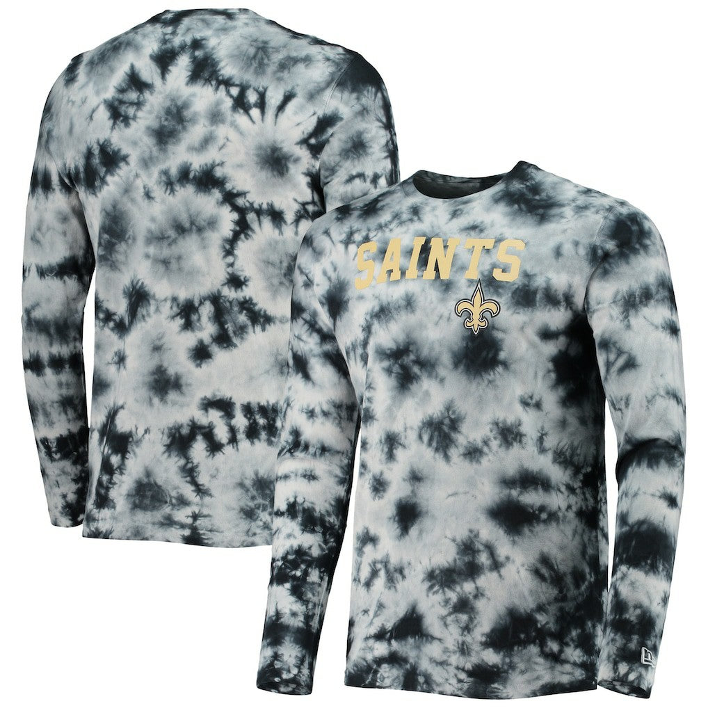 New Orleans Saints New Era Tie-Dye Long Sleeve T-Shirt - Black sale