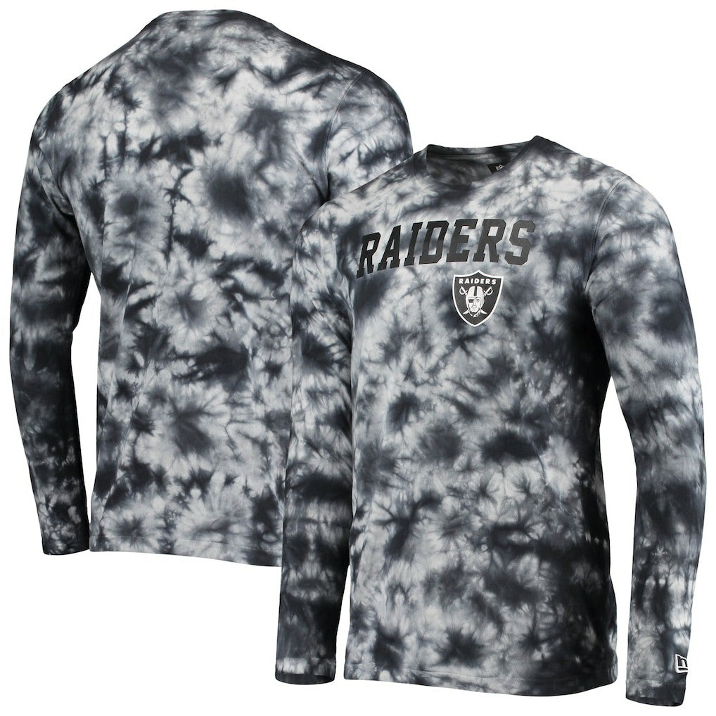 Las Vegas Raiders New Era Tie-Dye Long Sleeve T-Shirt - Black on sale