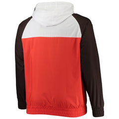 Cleveland Browns New Era Big & Tall League Raglan Quarter-Zip Hoodie - Orange/Brown sale
