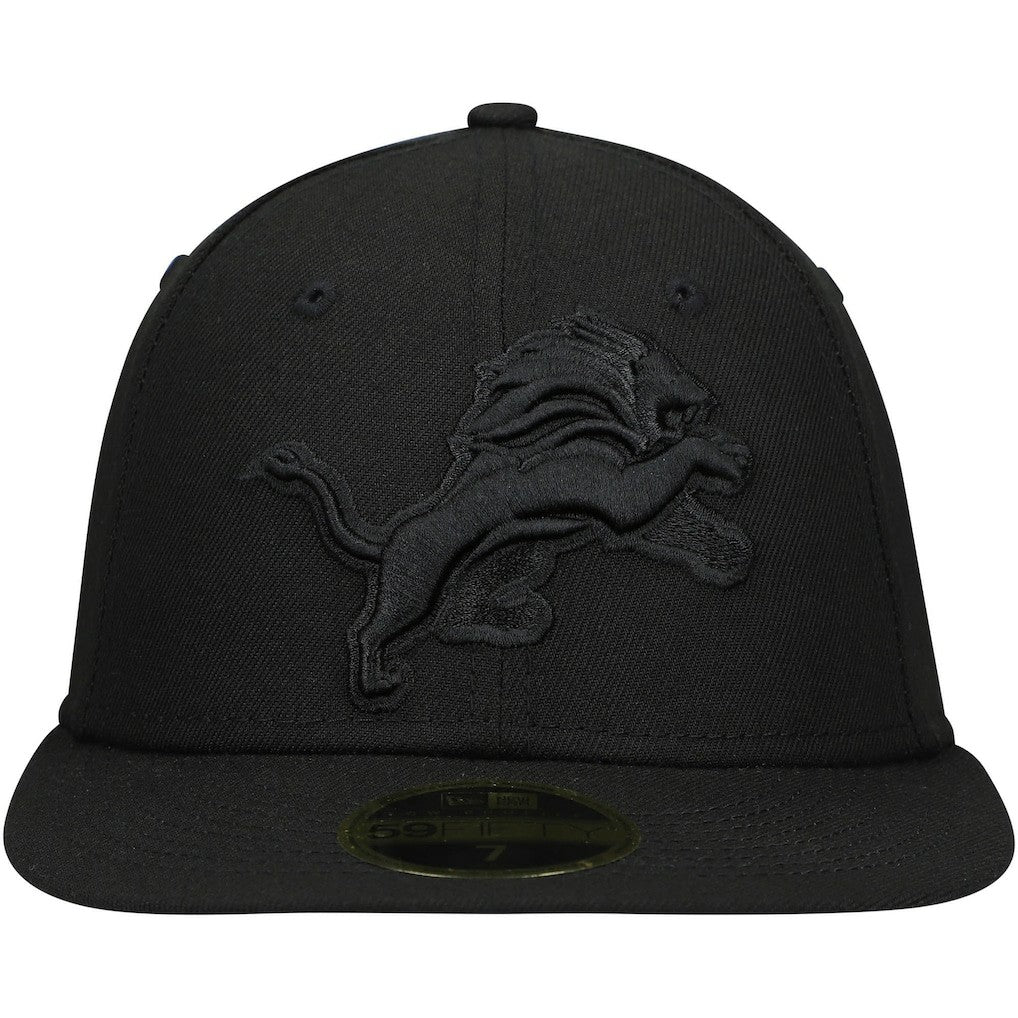 Detroit Lions New Era Black on Black Low Profile 59FIFTY II Fitted Hat - Black outlet
