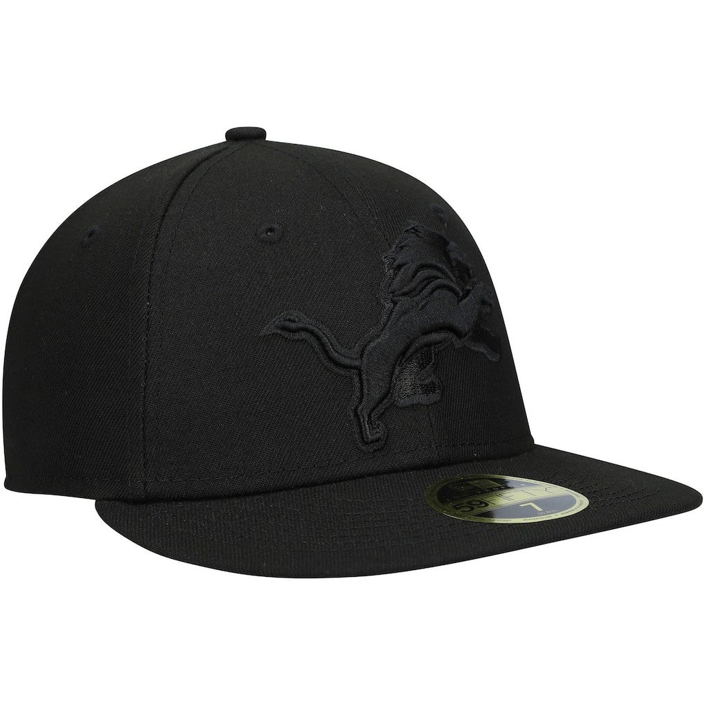 Detroit Lions New Era Black on Black Low Profile 59FIFTY II Fitted Hat - Black outlet