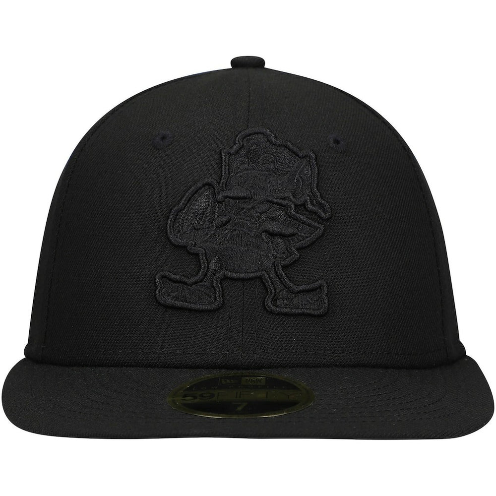 Cleveland Browns New Era Historic Logo Black on Black Low Profile 59FIFTY II Fitted Hat - Black sale