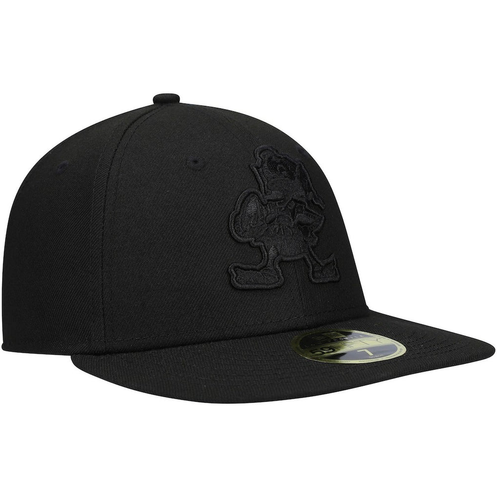 Cleveland Browns New Era Historic Logo Black on Black Low Profile 59FIFTY II Fitted Hat - Black sale