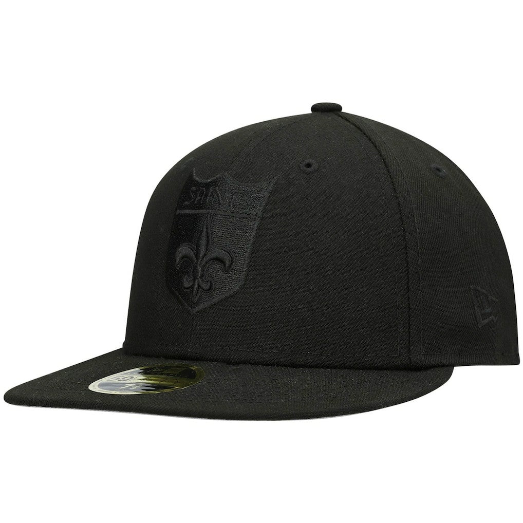 New Orleans Saints New Era Historic Logo Black on Black Low Profile 59FIFTY II Fitted Hat - Black discount