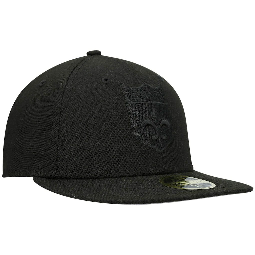 New Orleans Saints New Era Historic Logo Black on Black Low Profile 59FIFTY II Fitted Hat - Black discount