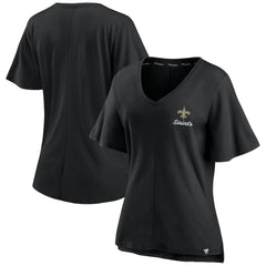 New Orleans Saints Women's Southpaw Flutter V-Neck T-Shirt - Black sale
