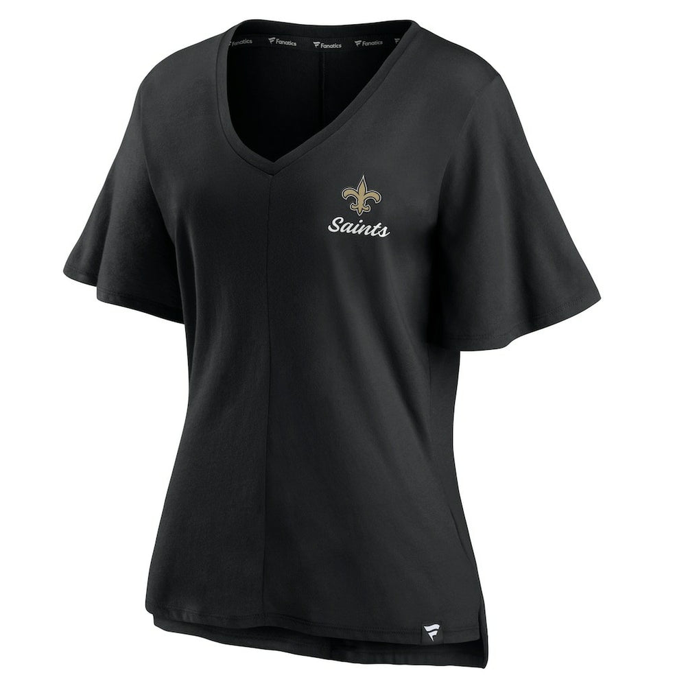 New Orleans Saints Women's Southpaw Flutter V-Neck T-Shirt - Black sale