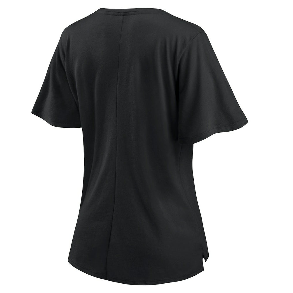 New Orleans Saints Women's Southpaw Flutter V-Neck T-Shirt - Black sale