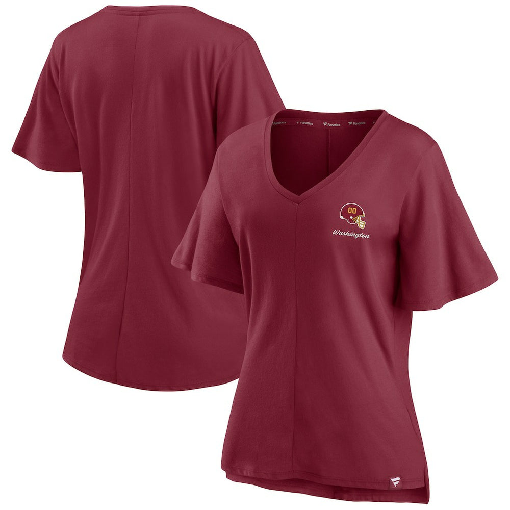 Washington Football Team Women's Southpaw Flutter V-Neck T-Shirt - Burgundy discount