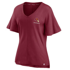 Washington Football Team Women's Southpaw Flutter V-Neck T-Shirt - Burgundy discount
