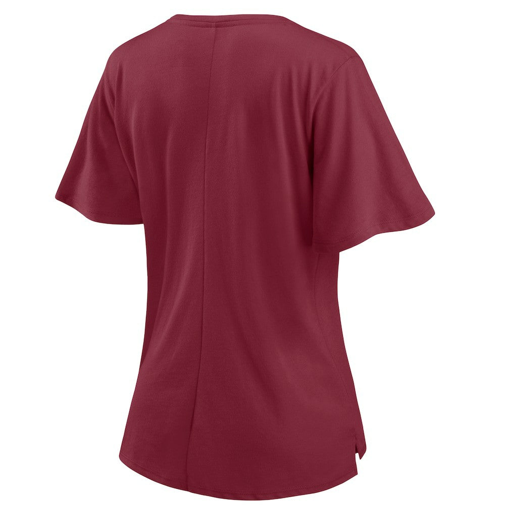 Washington Football Team Women's Southpaw Flutter V-Neck T-Shirt - Burgundy discount