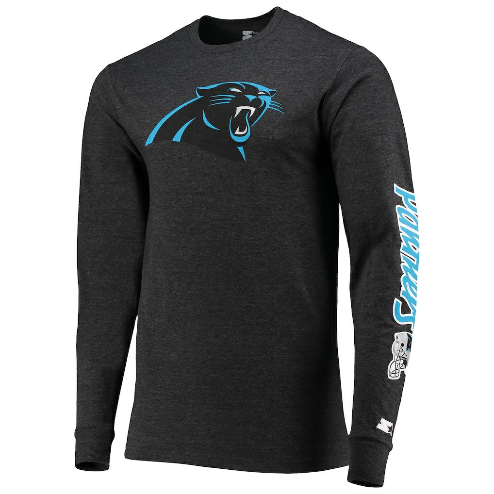 Carolina Panthers Starter Halftime Long Sleeve T-Shirt - Heathered Black on sale