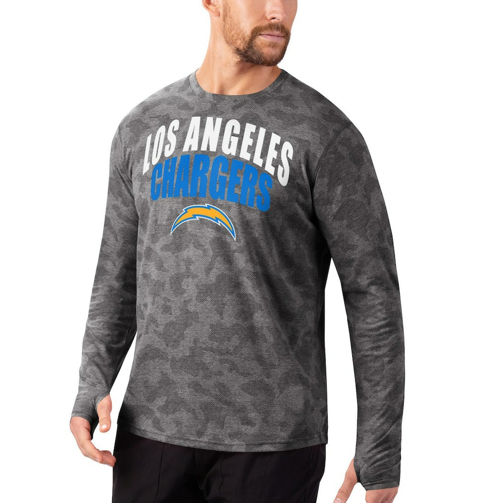 Los Angeles Chargers MSX by Michael Strahan Camo Performance Long Sleeve T-Shirt - Black sale
