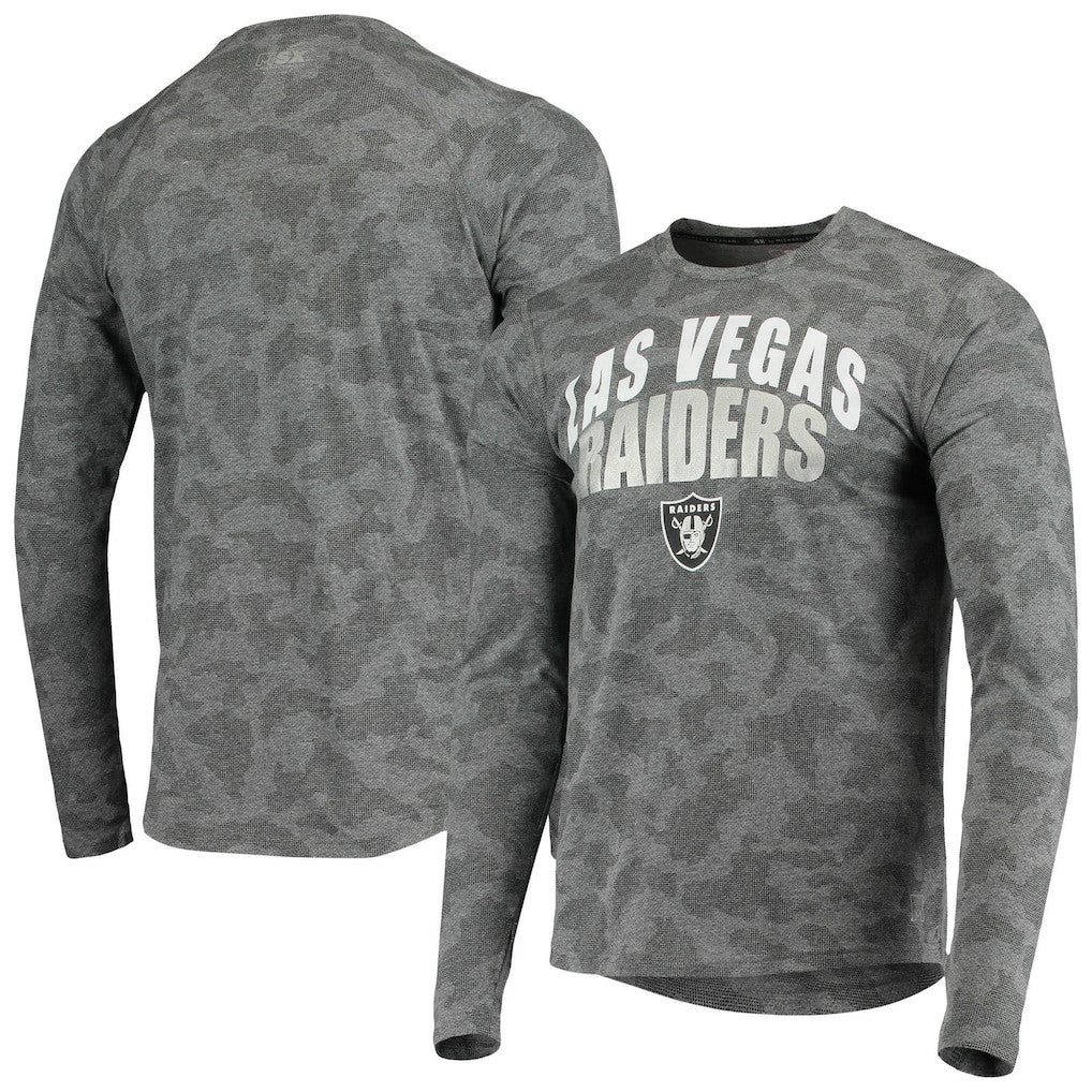 Las Vegas Raiders MSX by Michael Strahan Camo Performance Long Sleeve T-Shirt - Black discount